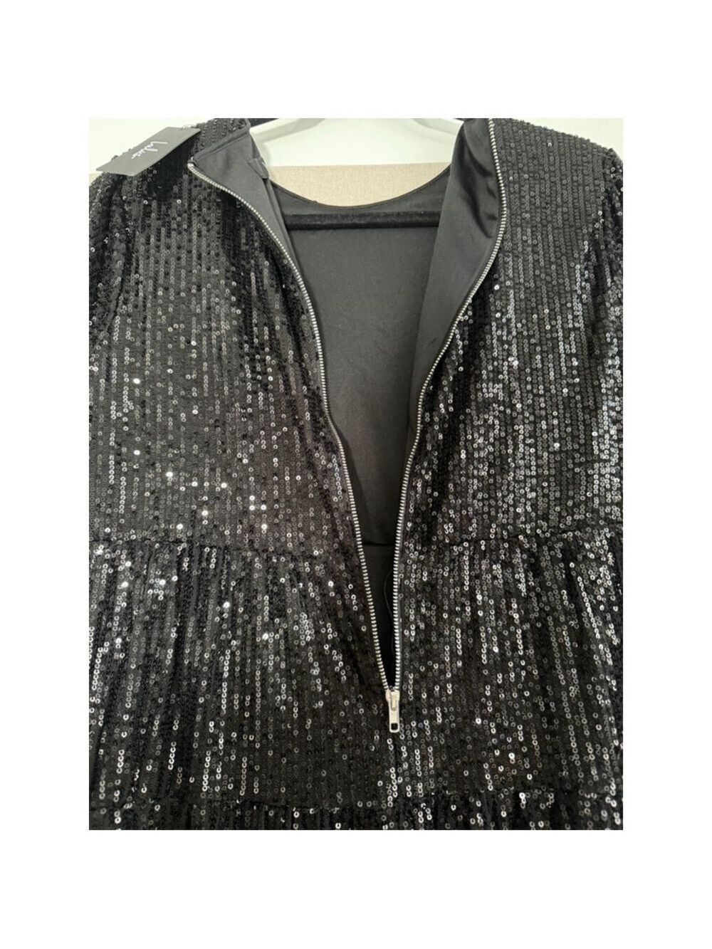 NWT Lulus Black Sequin Mini Dress - Large - Picture 11 of 11
